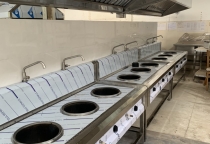 Gia công hệ thống hút khói + bếp công nghiệp