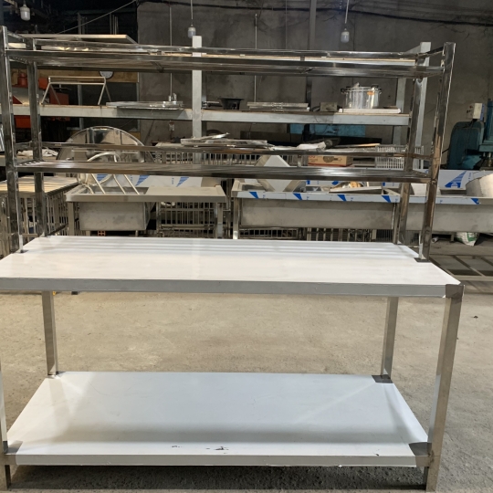 Bàn chặt thịt + kệ  Rộng 800 dài 1800 cao 800