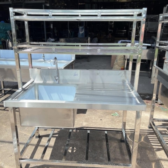 BẾP RỬA CÔNG NGHIỆP 1 HỘC + CHỜ