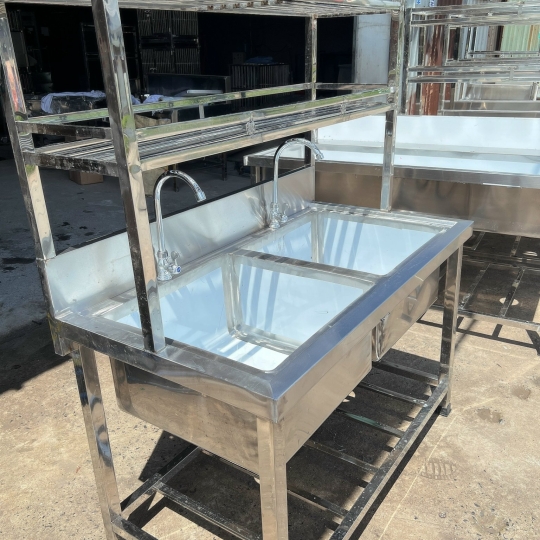 BẾP RỬA CÔNG NGHIỆP 2 HỘC 
